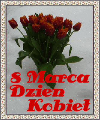 Bukiet kwiatów w śniegu 8 marca